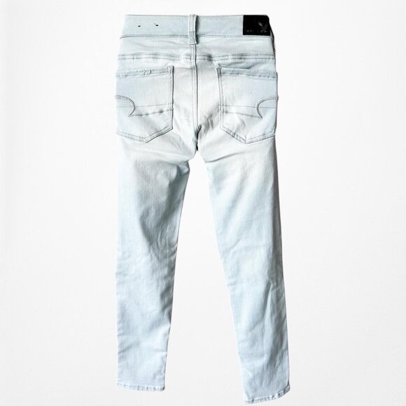 American Eagle Outfitters Mid Rise Ripped Knee Distressed Jegging Jeans Size XS - Picture 8 of 8